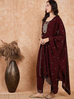 Art Silk Embroidery New Salwar Suit Set for Women  3