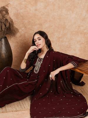 Art Silk Embroidery New Salwar Suit Set for Women  4