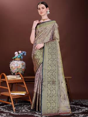 Wine zari woven silk blend saree 3