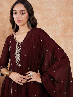 Art Silk Embroidery New Salwar Suit Set for Women  7