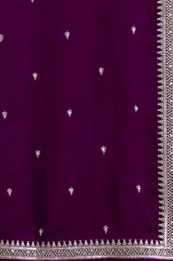 Trendmalls Art Silk Embroidery Pleated Kurta Sharara with Dupatta Salwar Suit Set