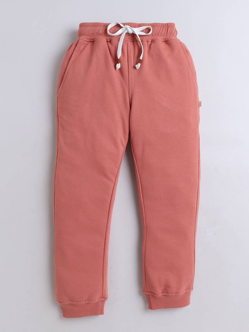 Black and peach knitted half sleeves and full lenght t shirt and jogger for girls and boys