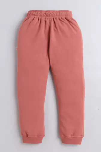 Black and peach knitted half sleeves and full lenght t shirt and jogger for girls and boys