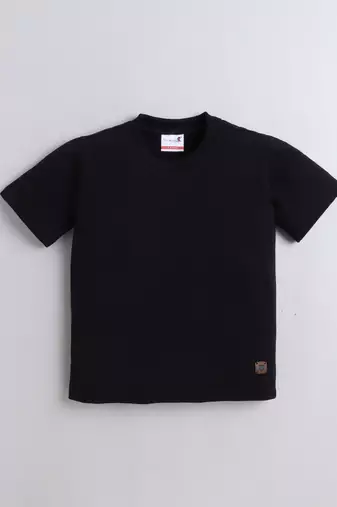 Black and peach knitted half sleeves and full lenght t shirt and jogger for girls and boys