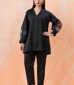 Black plain cotton raya angel co ord sets