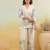 White printed cotton raya angel co ord sets