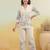White printed cotton raya angel co ord sets
