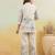 White printed cotton raya angel co ord sets