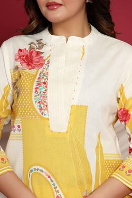 Off white printed cotton raya angel co ord sets 2
