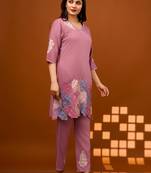 Lavender plain viscose rayon raya angel co ord sets