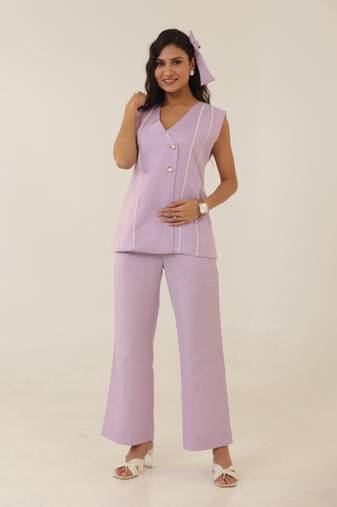 Lavender plain cotton raya angel co ord sets