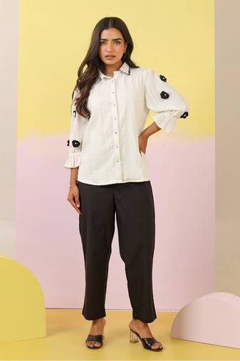 White plain cotton raya angel co ord sets
