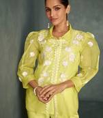 Yellow plain cotton raya angel co ord sets