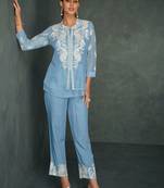 Blue plain cotton raya angel co ord sets