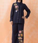 Navy Blue plain cotton raya angel co ord sets