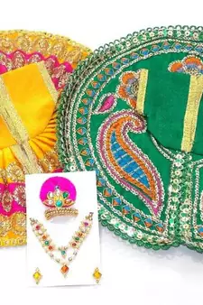 8'' Zari And Thread Work Poshak And Shringar