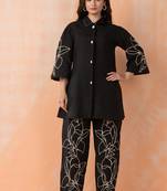 Black plain cotton raya angel co ord sets