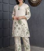 Off white plain cotton raya angel co ord sets