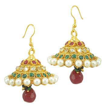 Ethnic Indian Bollywood Fashion Jewelry Set Traditional Chandni Dangler Earrings 1