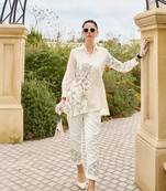 White plain cotton raya angel co ord sets