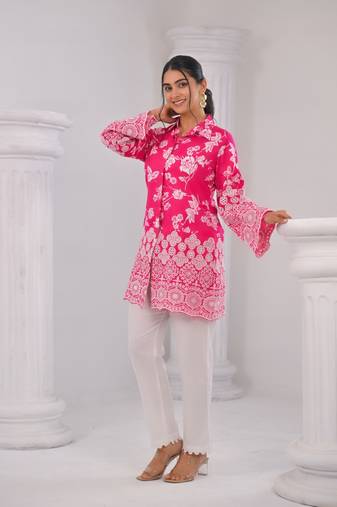 Pink plain cotton raya angel co ord sets