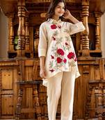 White plain cotton raya angel co ord sets