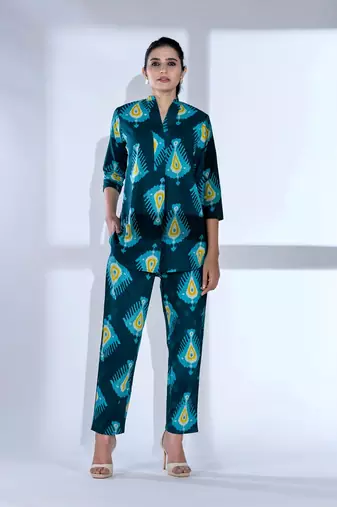 Blue plain cotton raya angel co ord sets
