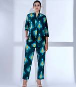 Blue plain cotton raya angel co ord sets