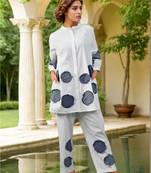 White plain cotton raya angel co ord sets