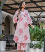 Pink plain cotton raya angel co ord sets