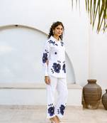 White plain cotton raya angel co ord sets