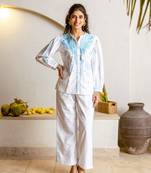 White plain cotton raya angel co ord sets
