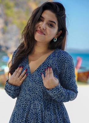 Teal blue printed muslin palazzo suits 2