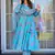 Sky blue printed muslin palazzo suits
