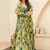 Multicolor printed chinon gown