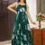 Green printed rayon gown