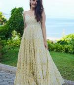 White printed rayon gown