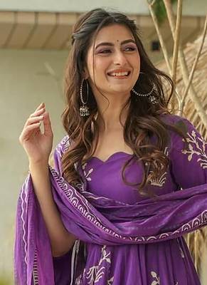 Purple printed cottan palazzo Suit 4