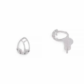 Pleasant oval shape silver plated stud earring for women and girls 2