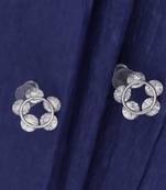 Desirable round shape silver plated stud earring for women and girls
