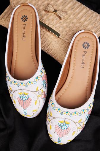 Pairs4u women's mojari ethnic punjabi juttis fancy bellies comfortable sole for womens & girls