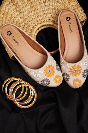 Pairs4u women's mojari ethnic punjabi juttis fancy bellies comfortable sole for womens & girls