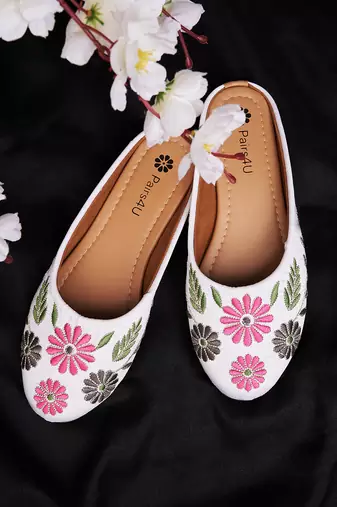 Pairs4u women's mojari ethnic punjabi juttis fancy bellies comfortable sole for womens & girls