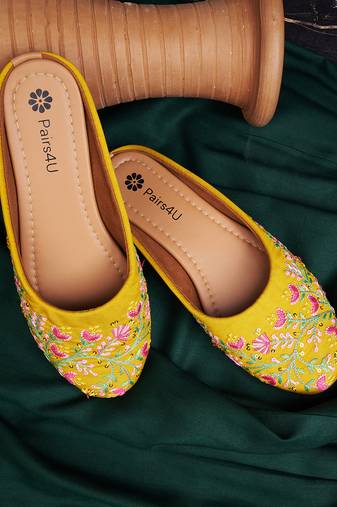 Pairs4u women's mojari ethnic punjabi juttis fancy bellies comfortable sole for womens & girls