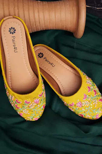 Pairs4u women's mojari ethnic punjabi juttis fancy bellies comfortable sole for womens & girls