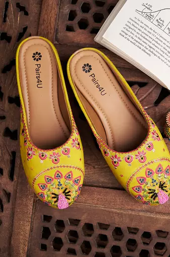 Pairs4u women's mojari ethnic punjabi juttis fancy bellies comfortable sole for womens & girls