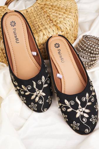 Pairs4u women's mojari ethnic punjabi juttis fancy bellies comfortable sole for womens & girls