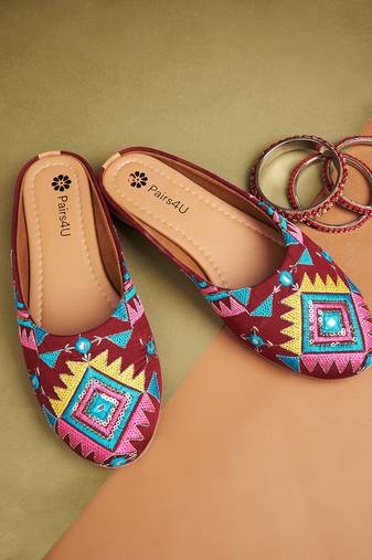 Pairs4u women's mojari ethnic punjabi juttis fancy bellies comfortable sole for womens & girls