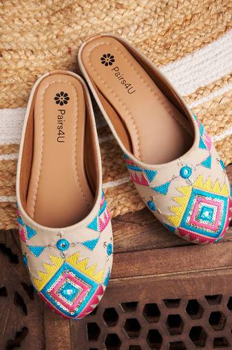 Pairs4u women's mojari ethnic punjabi juttis fancy bellies comfortable sole for womens & girls