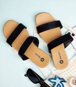 classic two-strap open-toe flats